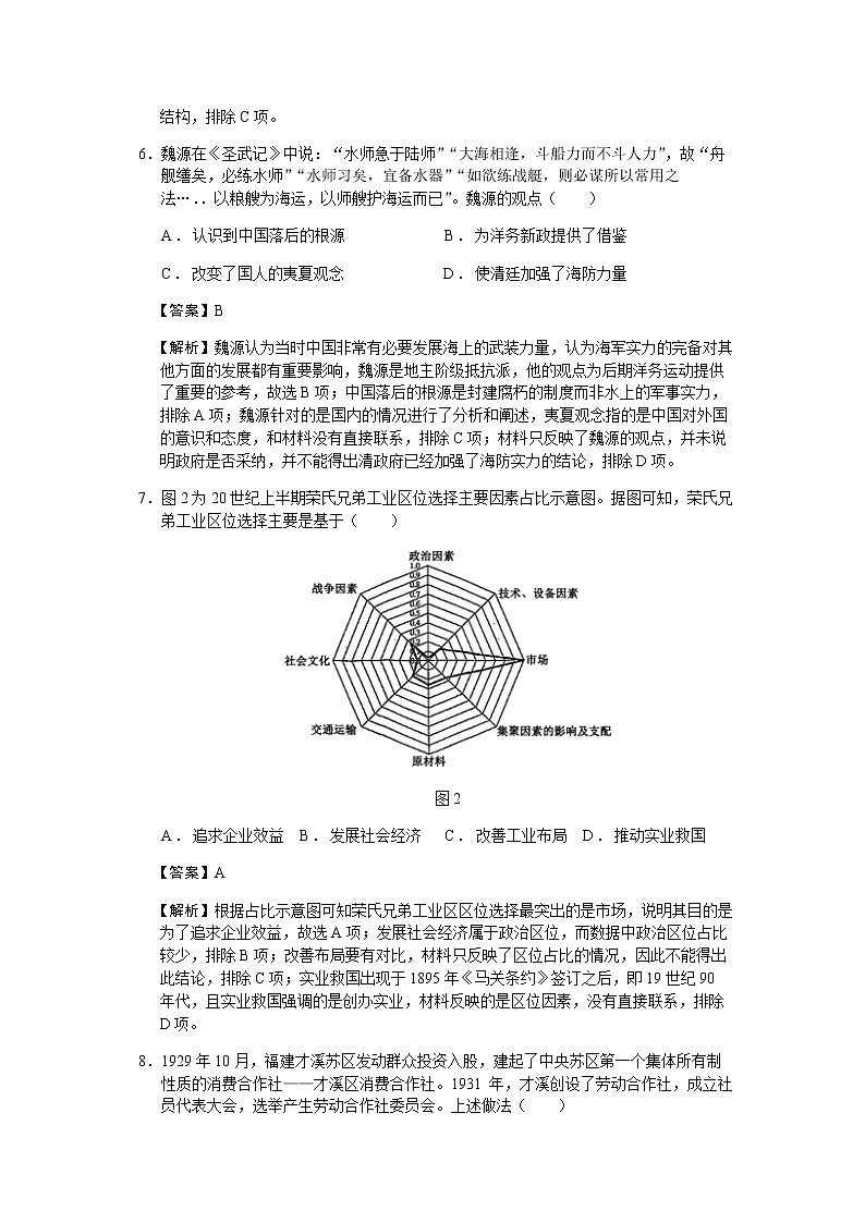 2023届福建省福州等部分地市高三三模历史试题含解析03