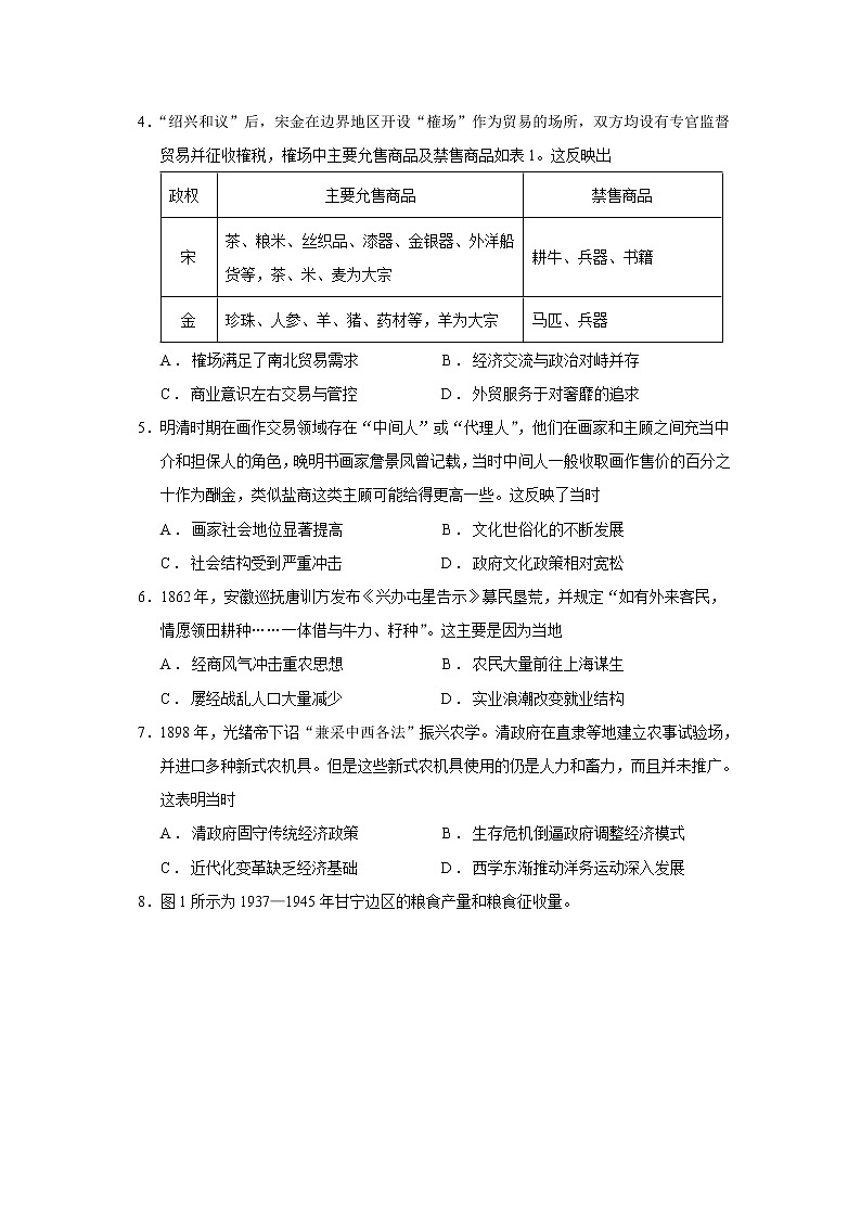 2023届广东省高三一模历史试题含答案02