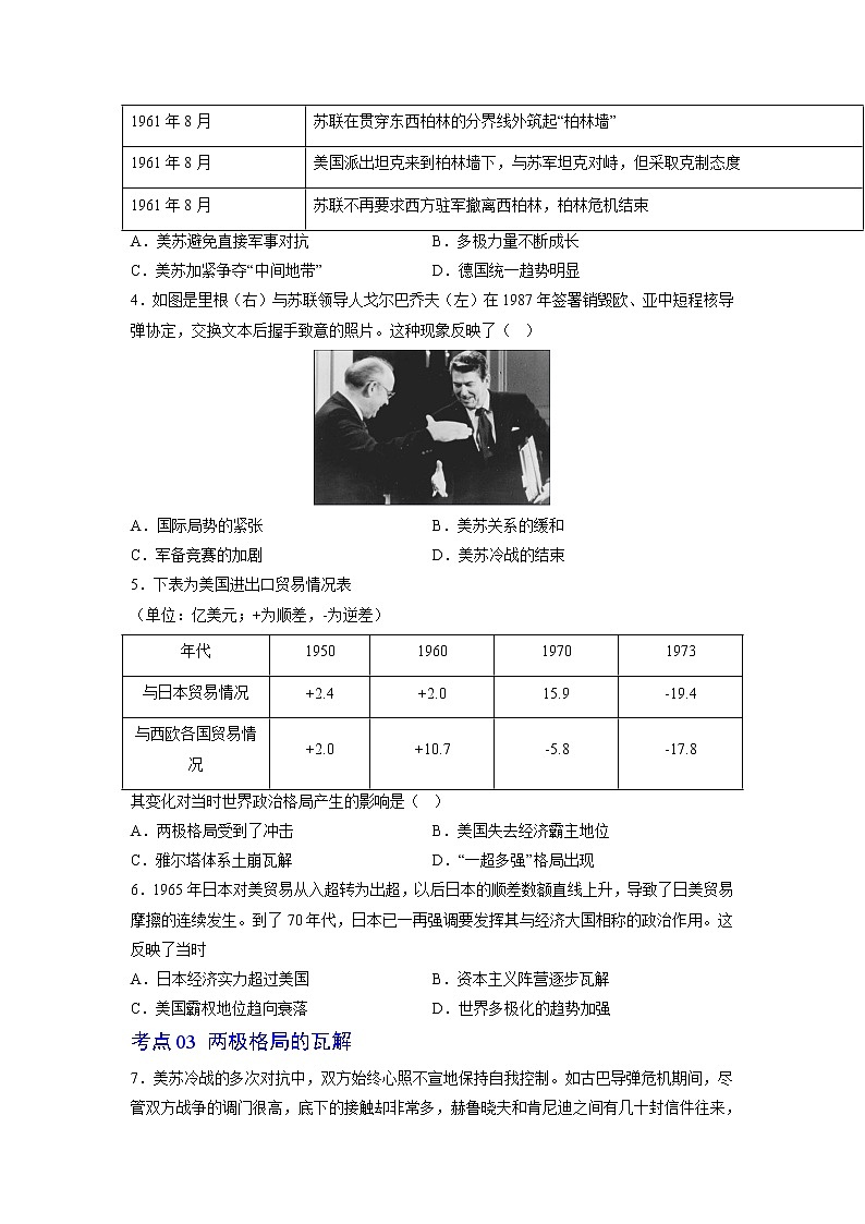 第八单元  20 世纪下半叶世界的新变化【过习题】-2022-2023学年高一历史单元复习（中外历史纲要下）02