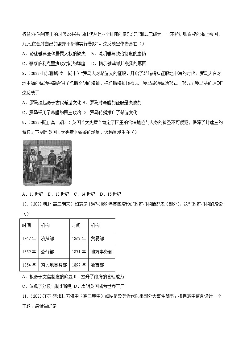 第一单元 政治制度（B卷·能力提升练）-【单元测试】2022-2023学年高二历史分层训练AB卷（选择性必修1）03