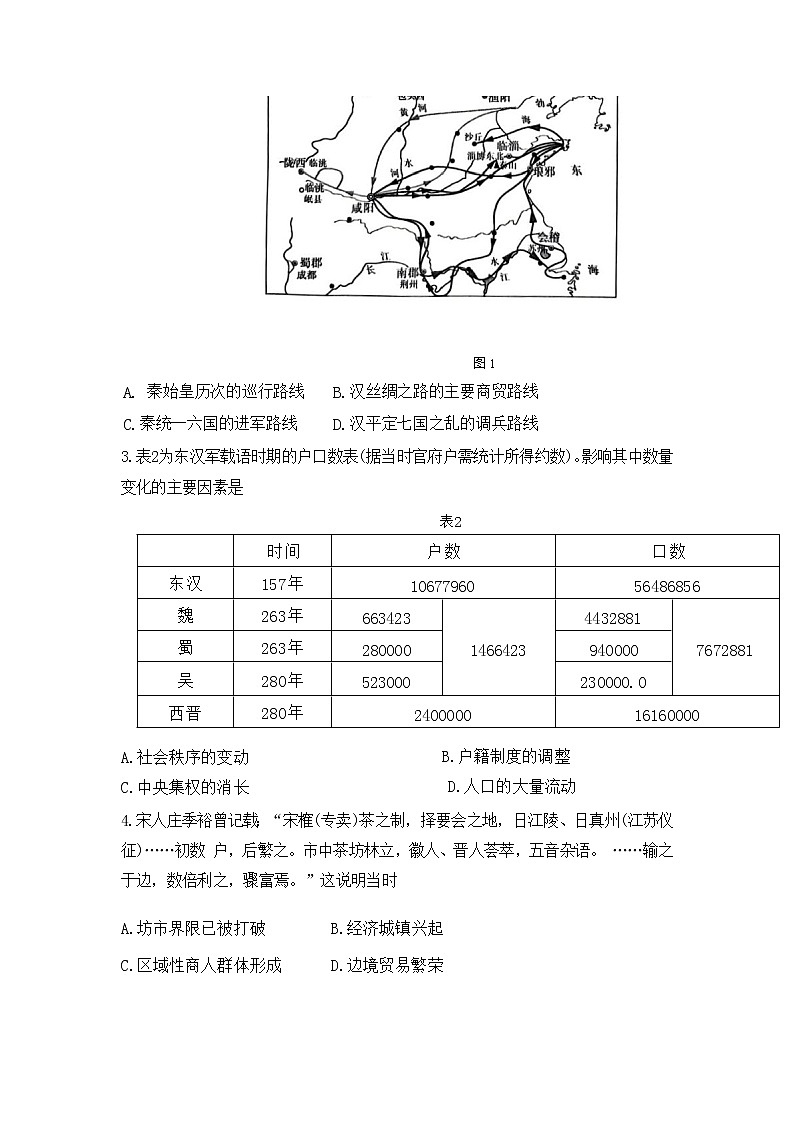 山东省2023届高三历史下学期新高考联合模拟考试（济南市二模）试题（Word版附答案）02