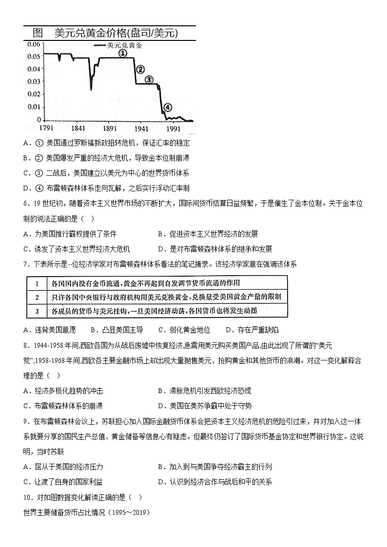 第15课 货币的使用与世界货币体系的形成 课时作业--2022-2023学年高中历史统编版（2019）选择性必修1第2页
