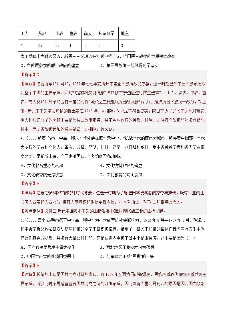 第八单元 中华民族的抗日战争和人民解放战争（B卷·能力提升练）-【单元测试】2022-2023学年高一历史分层训练AB卷（统编版·中外历史纲要上）02