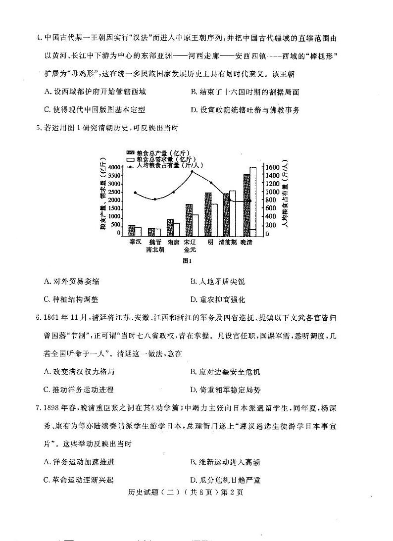 2023届山东省聊城市高三二模历史试题02