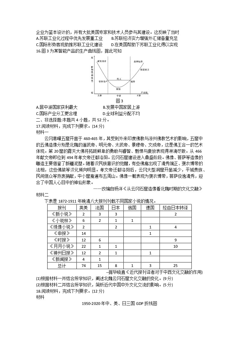 2023届湖南省新高考教学教研联盟高三下学期第二次联考历史试题第3页