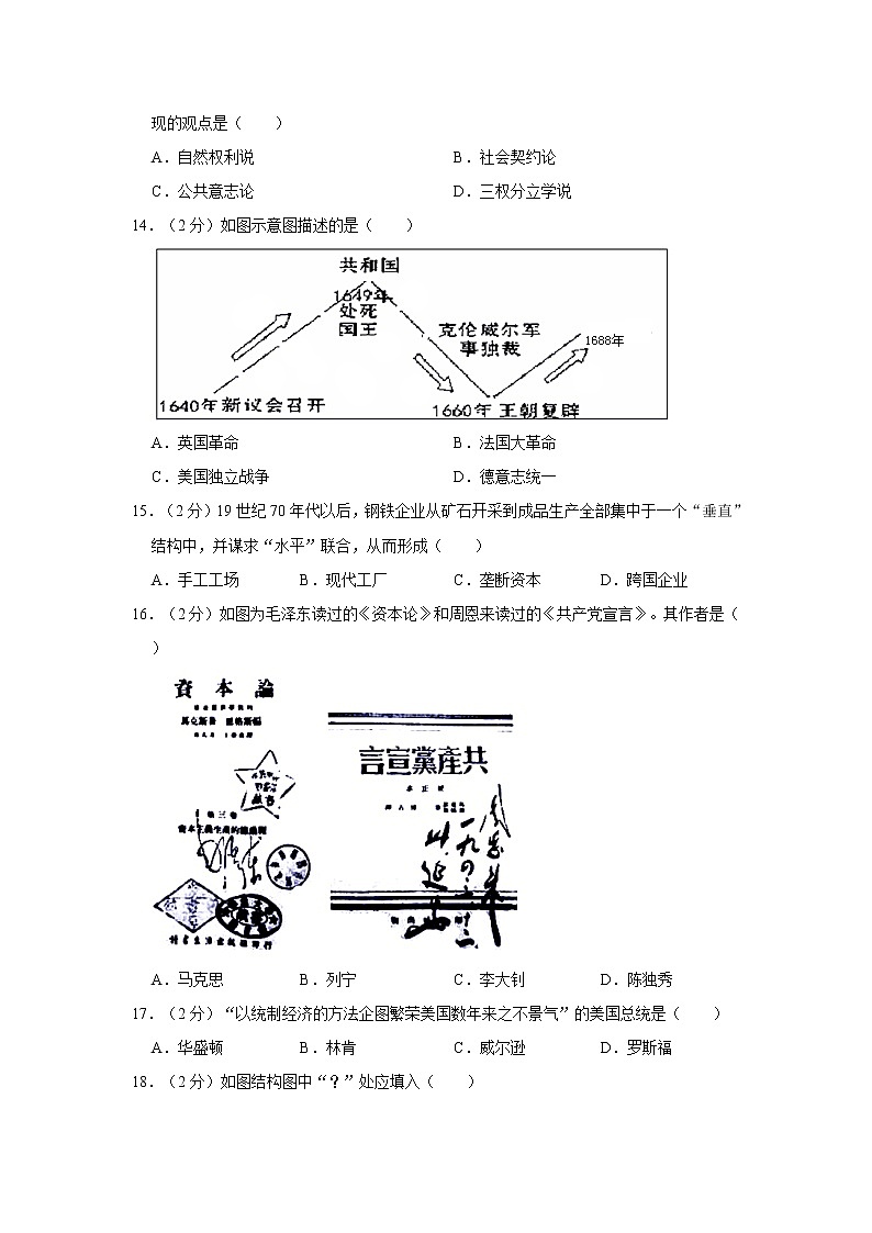 2021年上海市松江区高考历史二模试卷第3页