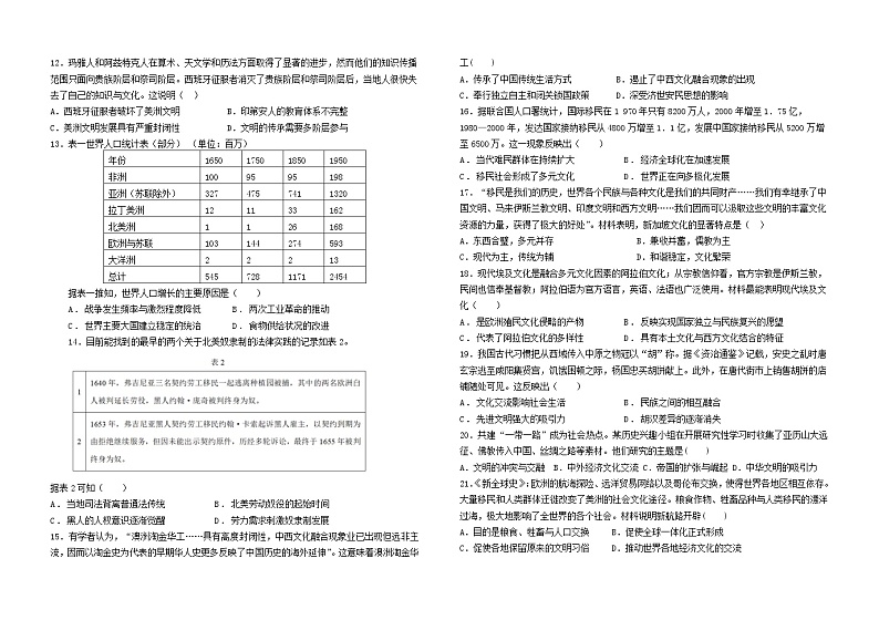 山西省阳泉市第一中学校2022-2023学年高二下学期4月期中历史试题02
