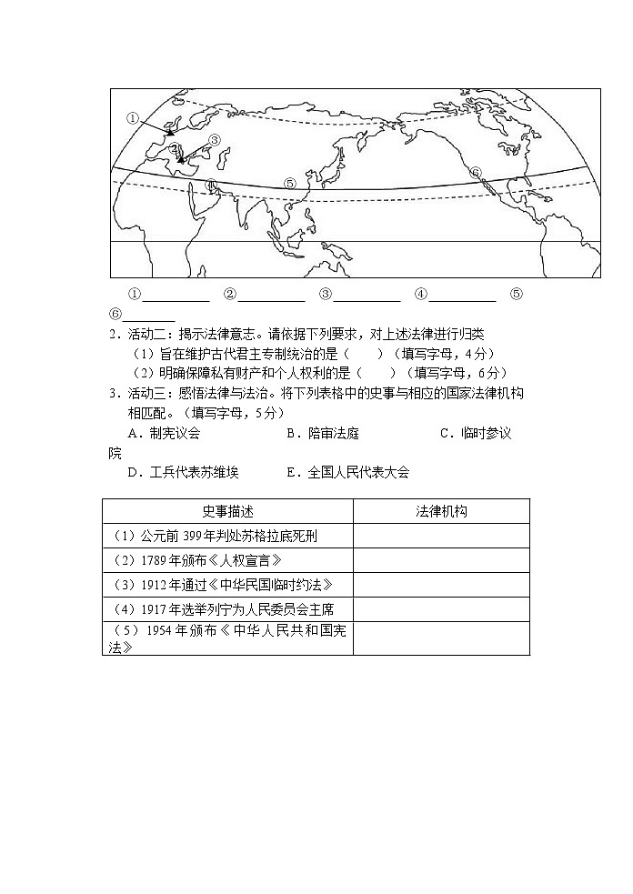 2023年上海市浦东新区高三二模历史试卷含答案02