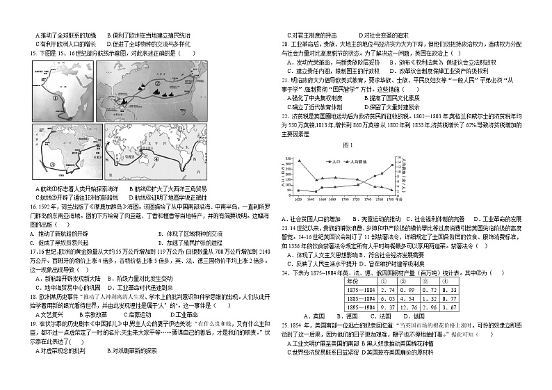 山东省德州市平原县第一中学2022-2023学年高一下学期期中模拟（二）历史试题02