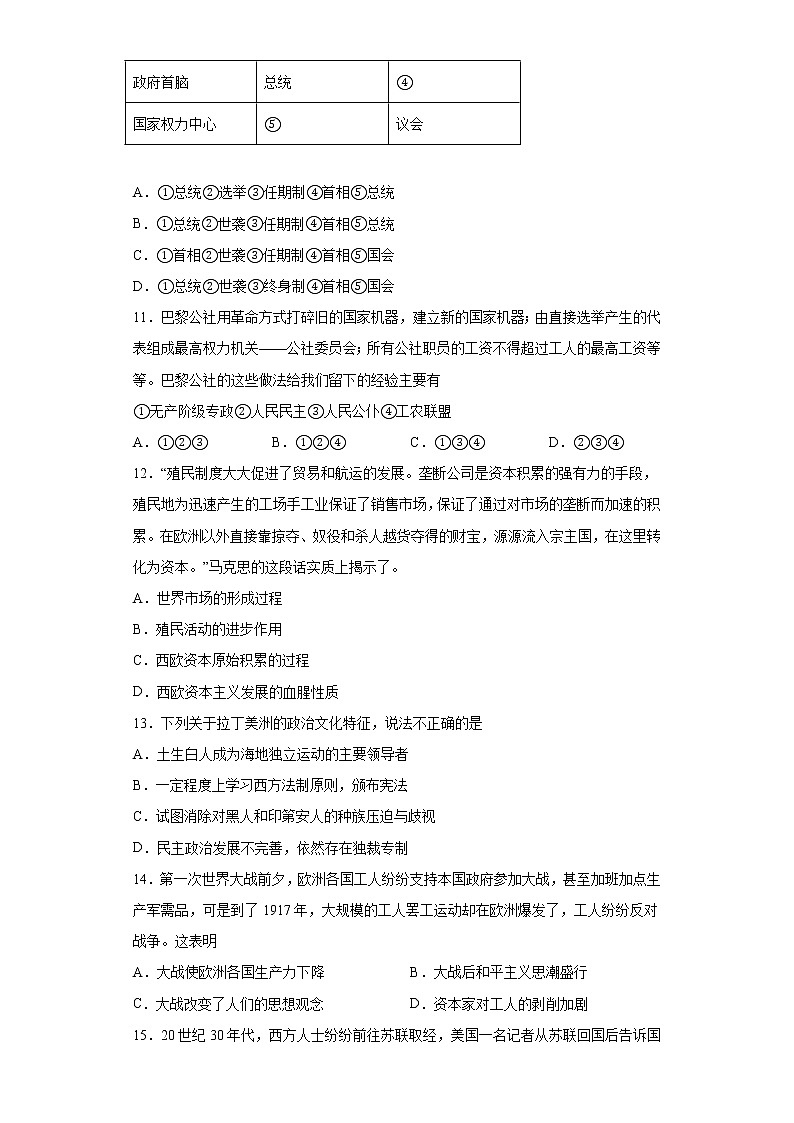 四川省眉山市青神中学校2022-2023学年高一下学期期中考试历史试题03