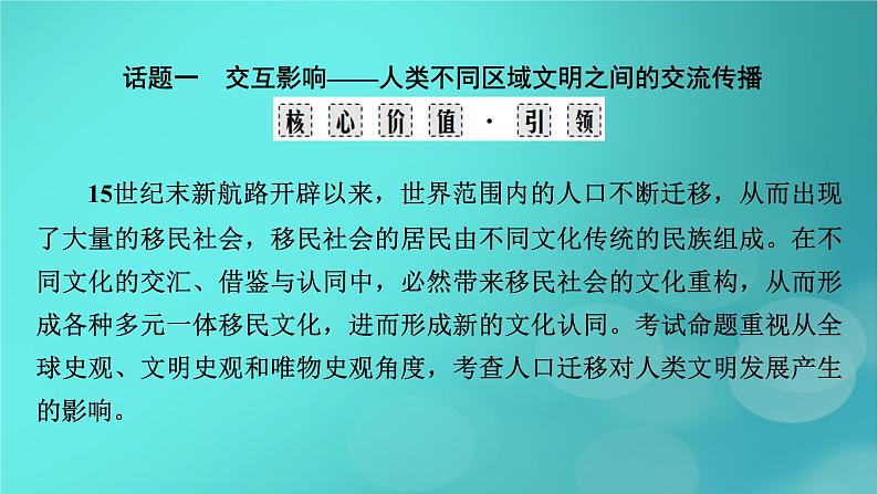 （新高考适用）2023版高考历史二轮总复习 第1部分 第3编 世界史 板块2 专题纵向贯通 专题12交融——人类不同文明的交流与传承发展课件PPT03