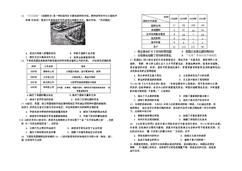 山东省青岛第二中学2022-2023学年高一下学期期中考试历史试题02