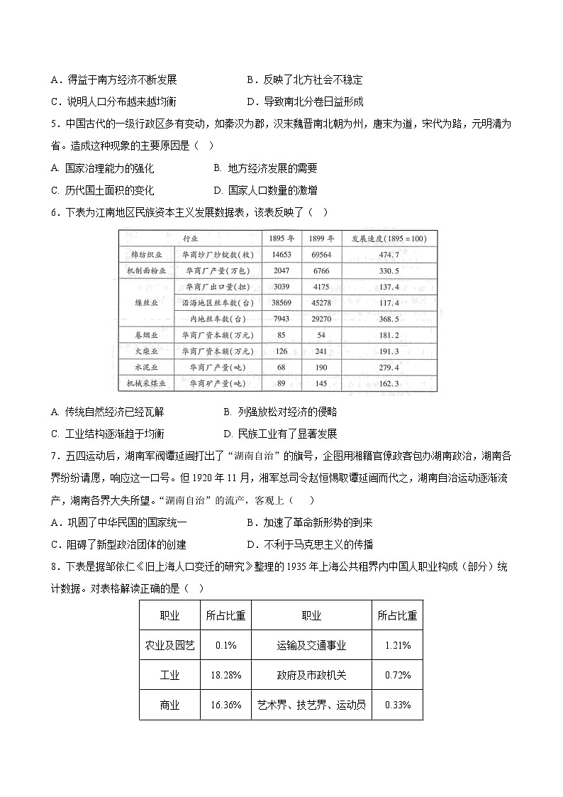 2023年高考考前押题密卷-历史（福建卷）（考试版）A4第2页