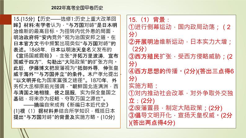 高考历史七大类主观题高分答题模版 课件--2023届高三统编版历史三轮冲刺复习第7页