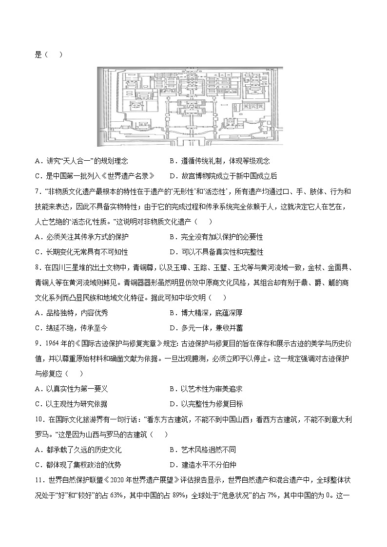 第15课 文化遗产：全人类共同的财富【同步练习】--2022-2023学年高中历史统编版（2019）选择性必修三02