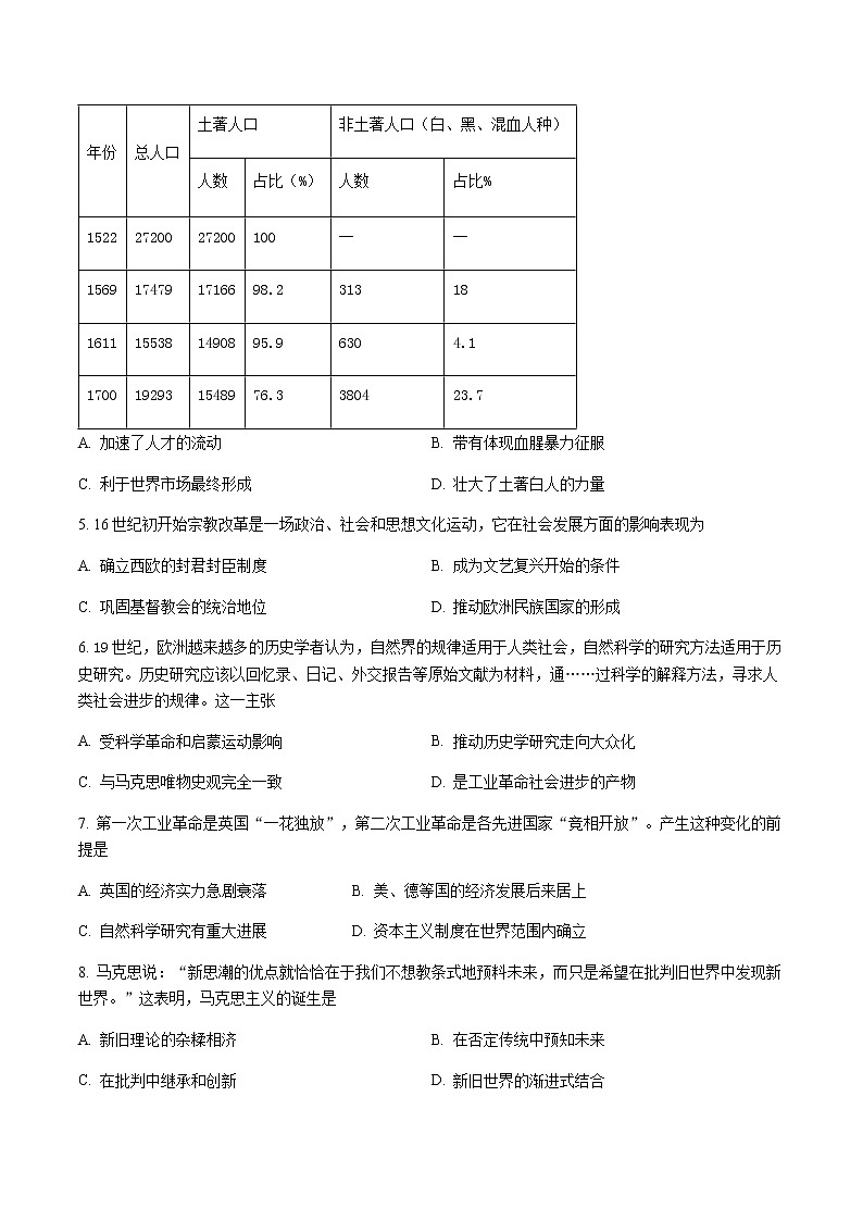 2022-2023学年山东省乳山市银滩高级中学高一下学期4月月考历史试题含答案第2页