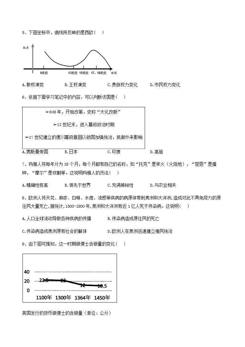 2022-2023学年河北省武强中学高一下学期期中考试历史试题含解析02