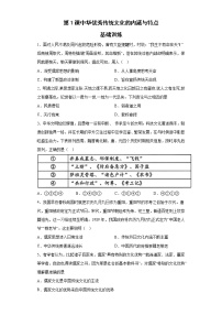 高中历史人教统编版选择性必修3 文化交流与传播第一单元 源远流长的中华文化第1课 中华优秀传统文化的内涵与特点当堂达标检测题