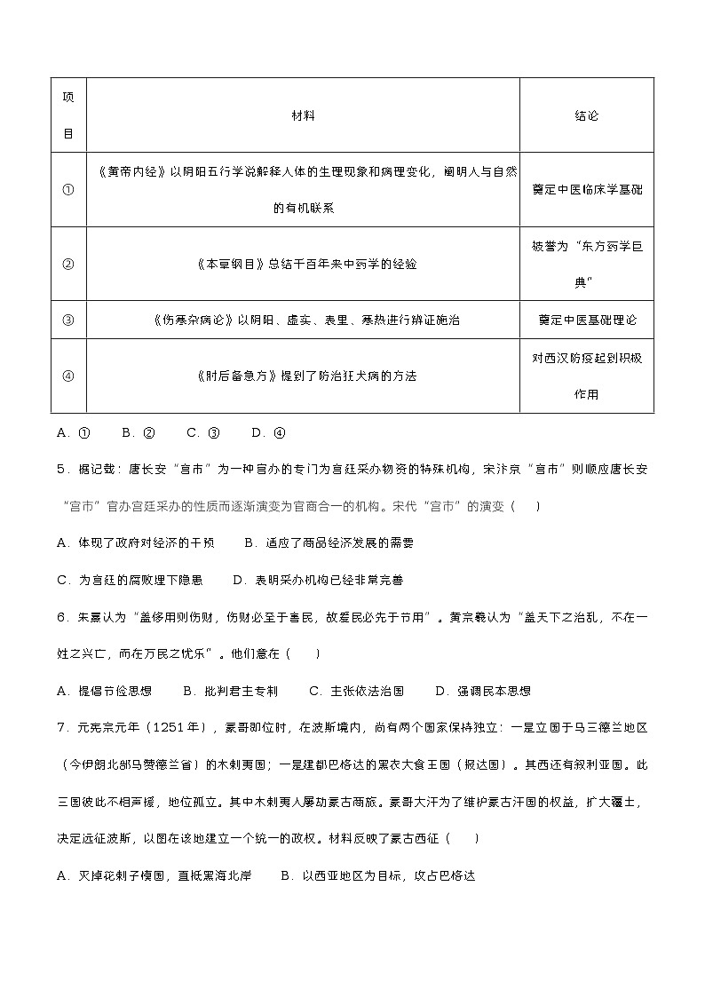 浙江省台州市八校联盟2022-2023学年高二下学期期中联考历史试题02