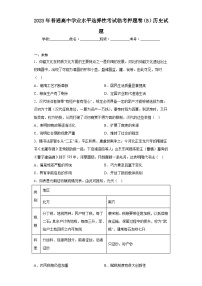 2023年普通高中学业水平选择性考试临考押题卷（B）历史试题（无答案）