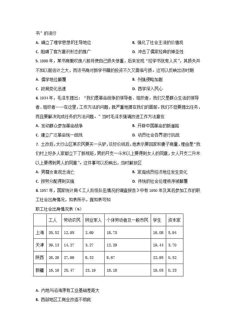 2021年全国统一高考历史试卷（新课标ⅰ）（原卷版）第2页