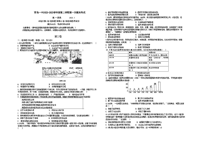 山东省青岛第一中学2022-2023学年高一下学期期中考试历史试卷+01