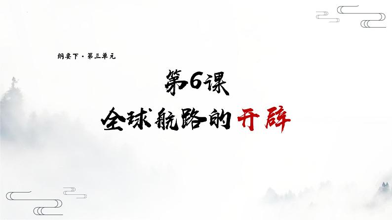 第6课 全球航路的开辟 课件--高中历史统编版（2019）必修中外历史纲要下册第1页