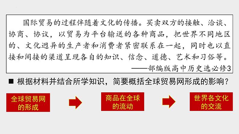 第10课 近代以来的世界贸易与文化交流的扩展 课件--2022-2023学年高中历史统编版（2019）选择性必修3文化交流与传播07