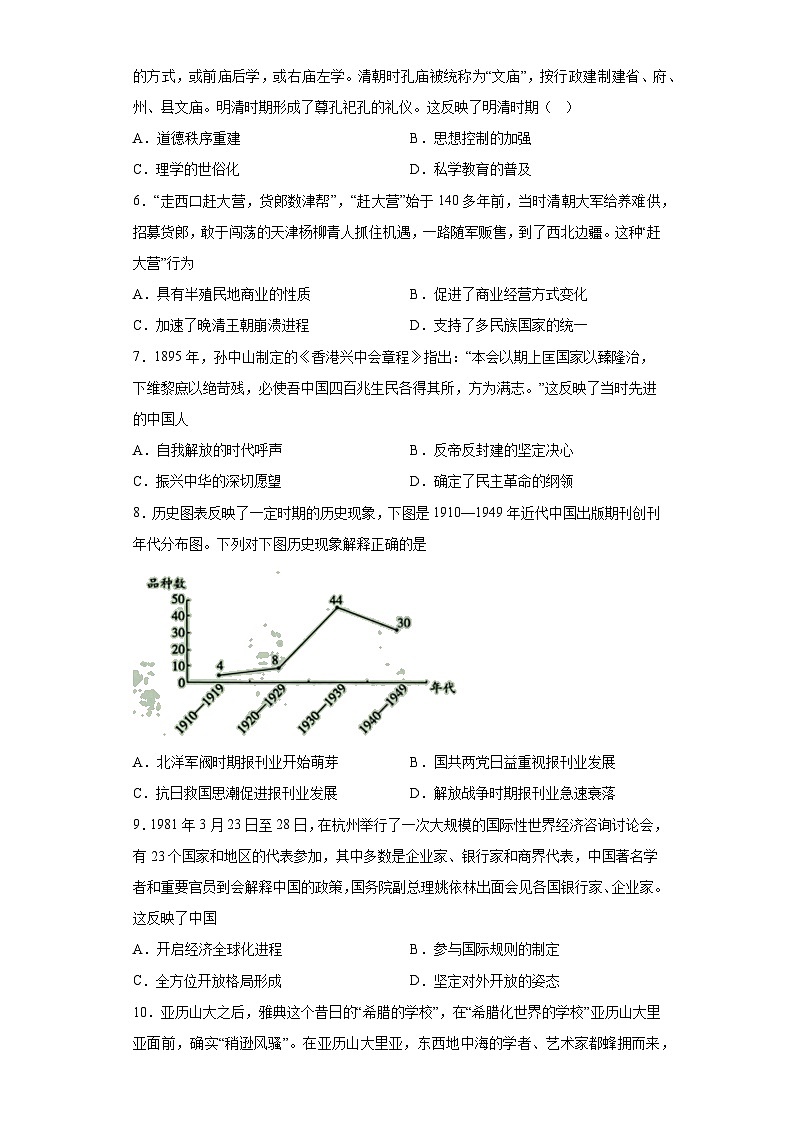 海南省2023届高三高考全真模拟（八）历史试题（含答案）02