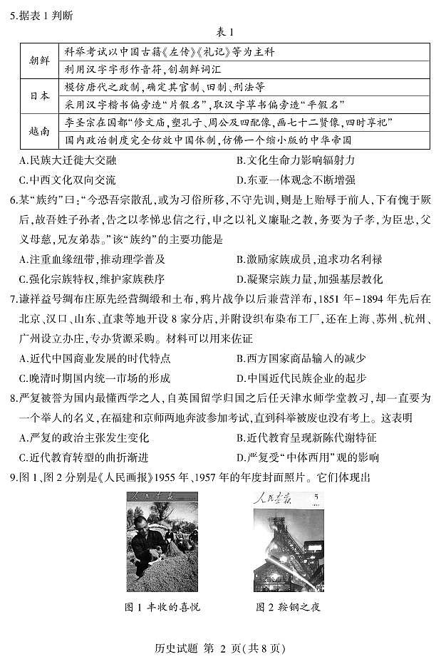 2022届山东省临沂市高三下学期5月二模考试历史试题 PDF版02