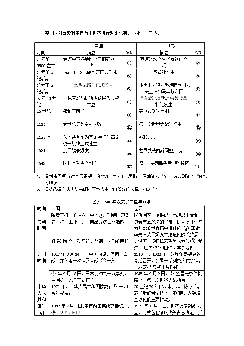 上海市回民中学2022-2023学年高二下学期期中考试历史试题第2页