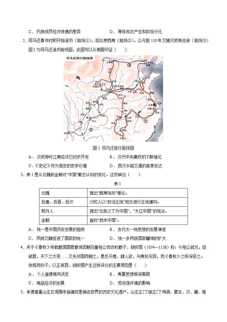 必刷卷02——【高考三轮冲刺】2023年高考历史考前20天冲刺必刷卷（河北专用）（原卷版+解析版）02