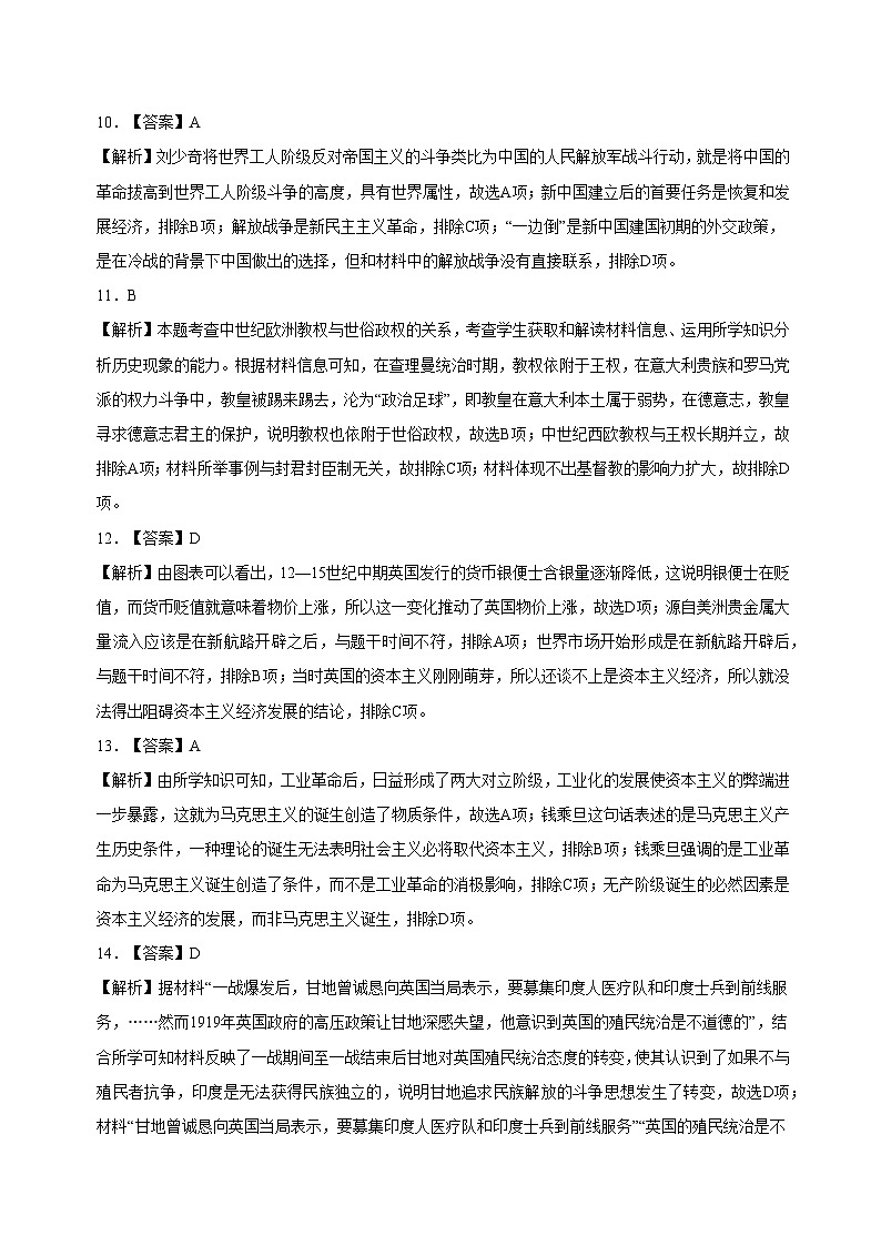 必刷卷04——【高考三轮冲刺】2023年高考历史考前20天冲刺必刷卷（河北专用）（全解全析）第3页