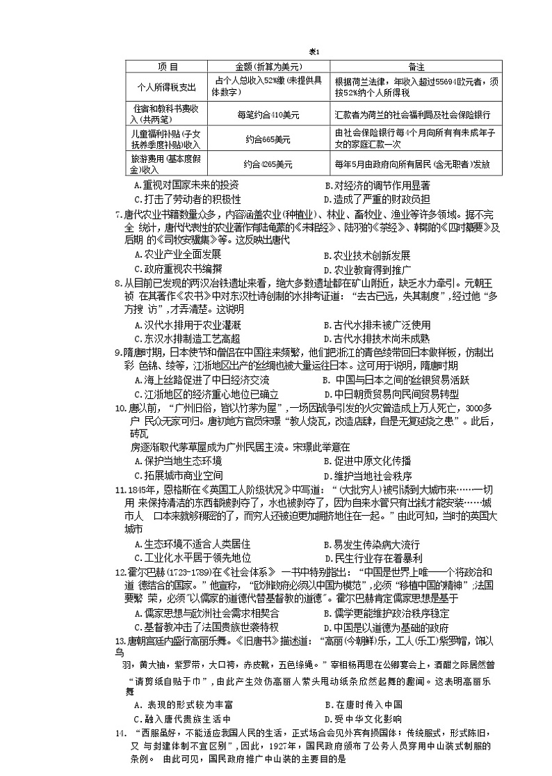 辽宁省抚顺市重点高中六校协作体2022-2023学年高二下学期期中考试历史试题02
