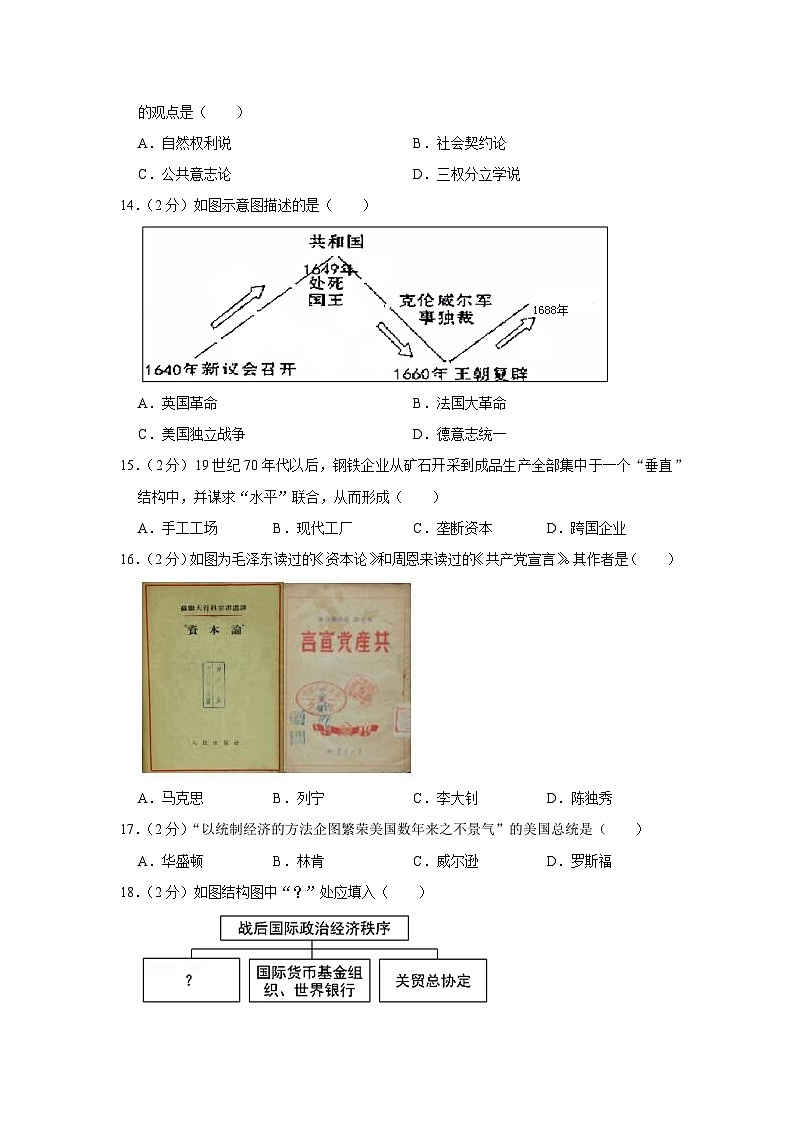 2021年上海市松江区高考历史二模试卷03