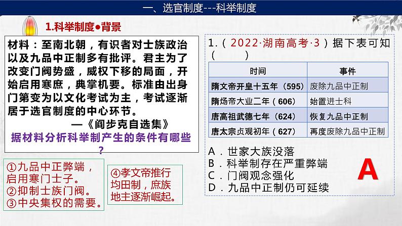 第4讲 隋唐制度的变化与创新课件--2024届高考统编版历史一轮复习05