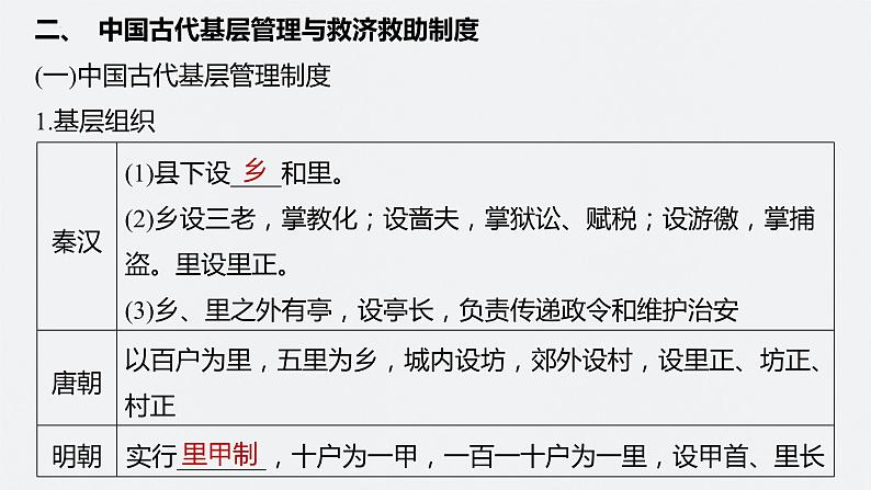 第13讲 中国古代的户籍制度、社会治理和社会救济与优抚政策 课件--2024届高三统编版历史一轮复习08