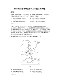 2023届山东省临沂市高三二模历史试题含解析