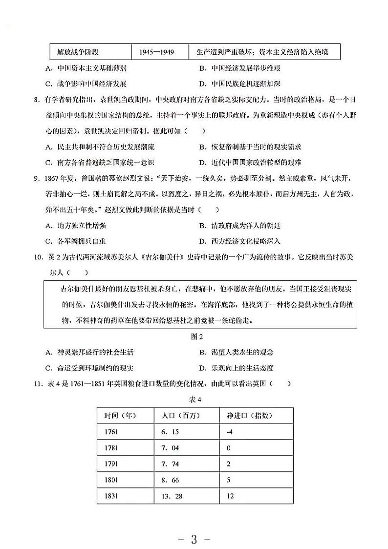 2023年历史高考押题预测卷2（山东卷）03