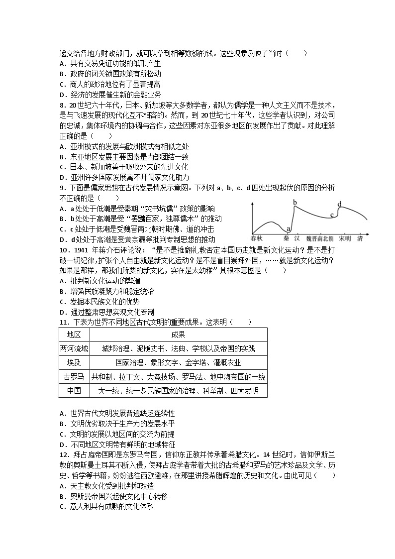 广东省广州市第六十五中学2022-2023学年高二下学期期中考试历史试题02