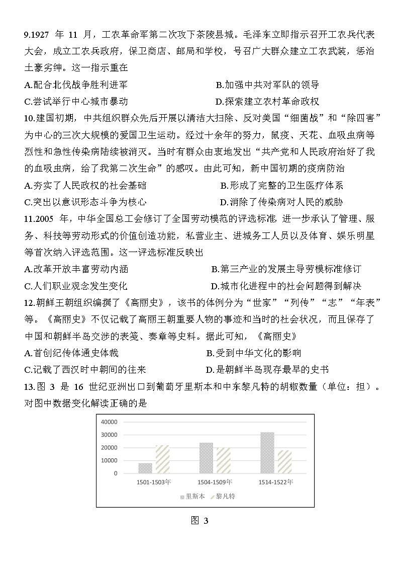 2023届江苏省决胜新高考高三5月大联考历史试题及答案03