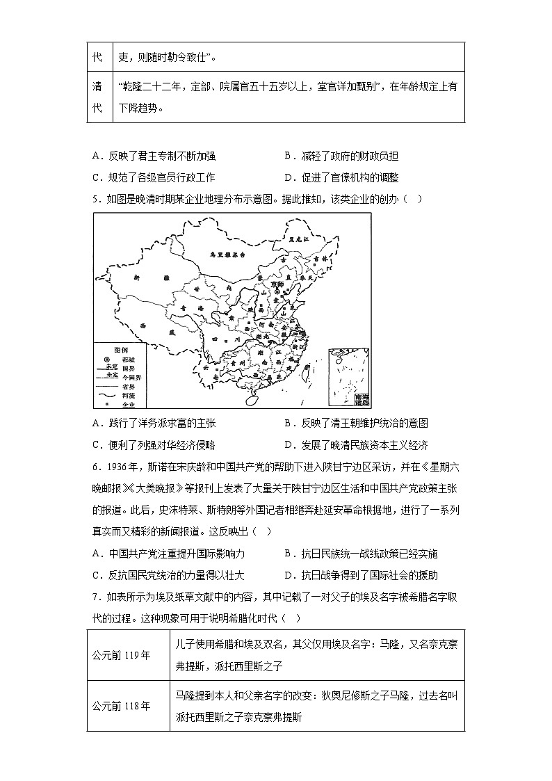 湖北省华大新高考联盟2023届高三高考预测卷（新教材）文综历史试题（含解析）第2页