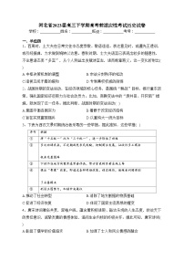 河北省2023届高三下学期高考前适应性考试历史试卷（含答案）