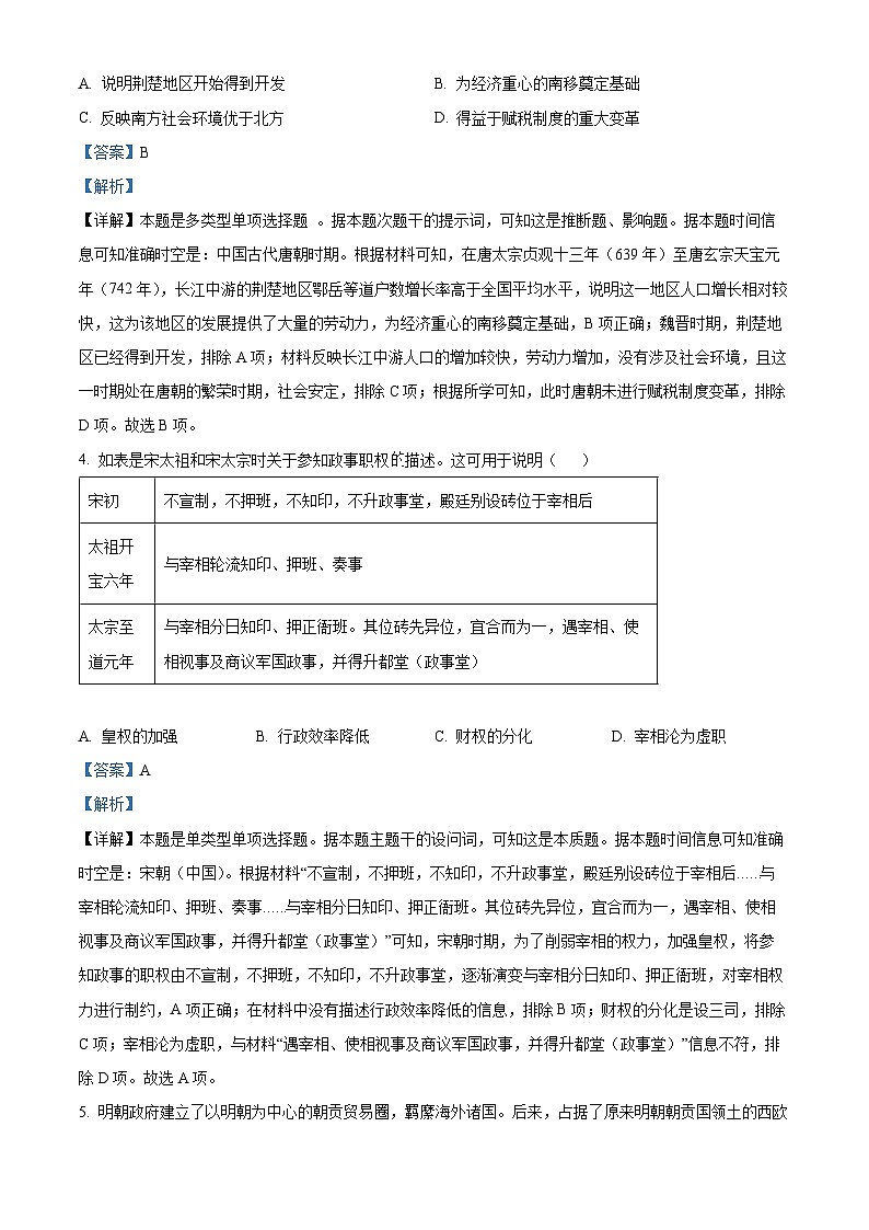 海南省2023届高三高考全真模拟（六）历史试题（解析版）第2页