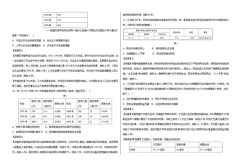 2023届河北省高三下学期学业水平选择性考试预测风向卷（一）历史试题03