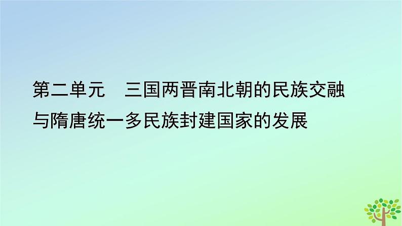 新教材2023年高中历史第2单元三国两晋南北朝的民族交融与隋唐统一多民族封建国家的发展第5课三国两晋南北朝的政权更迭与民族交融课件部编版必修中外历史纲要上01