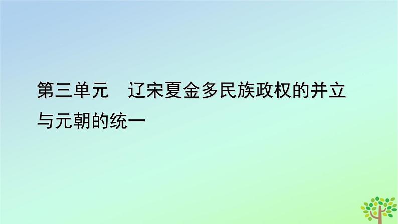 新教材2023年高中历史第3单元辽宋夏金多民族政权的并立与元朝的统一第10课辽夏金元的统治课件部编版必修中外历史纲要上第1页