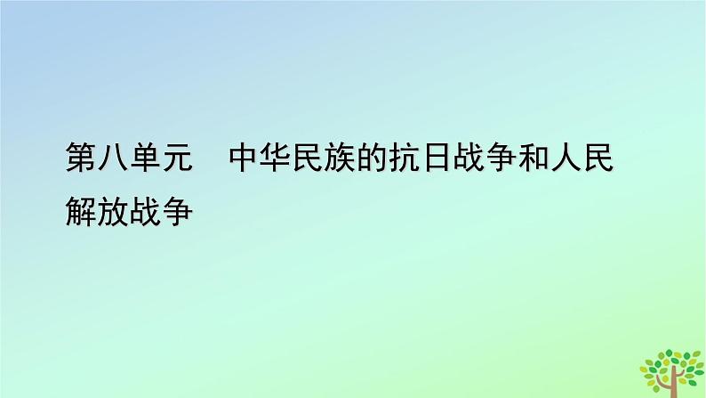 新教材2023年高中历史单元整合8第8单元中华民族的抗日战争和人民解放战争课件部编版必修中外历史纲要上01