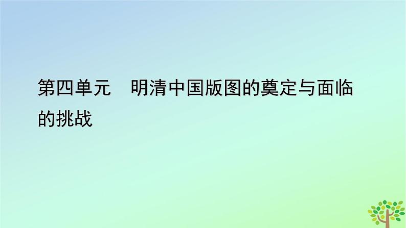 新教材2023年高中历史单元整合4第4单元明清中国版图的奠定与面临的挑战课件部编版必修中外历史纲要上第1页