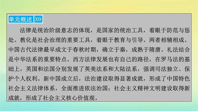 新教材2023年高中历史第3单元法律与教化第8课中国古代的法治与教化课件部编版选择性必修105